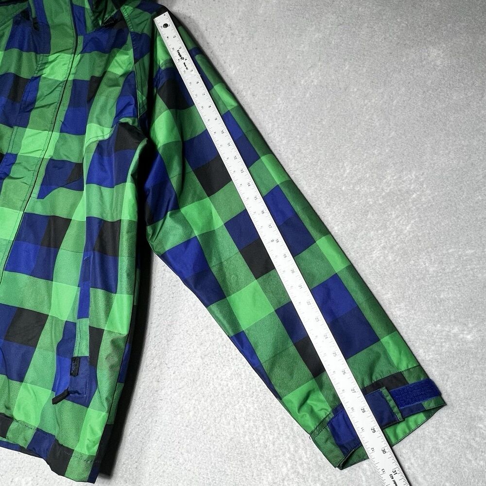 Vans Ski Snowboard Jacket Mens Size Large Blue Green Plaid Coat Hooded - Picture 6 of 12